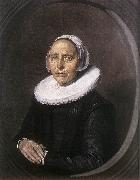 HALS, Frans Portrait of a Seated Woman Holding a Fn f oil on canvas